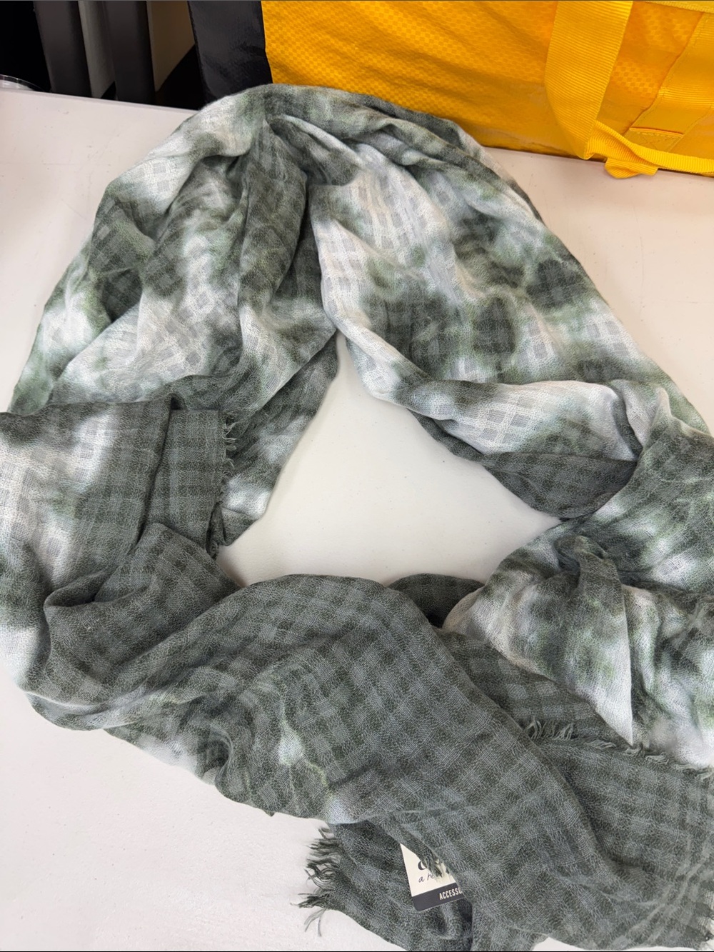 ANA Soft Green basket weave Tie-Dye Lightweight Scarf JCPENNY scarf OSFM new